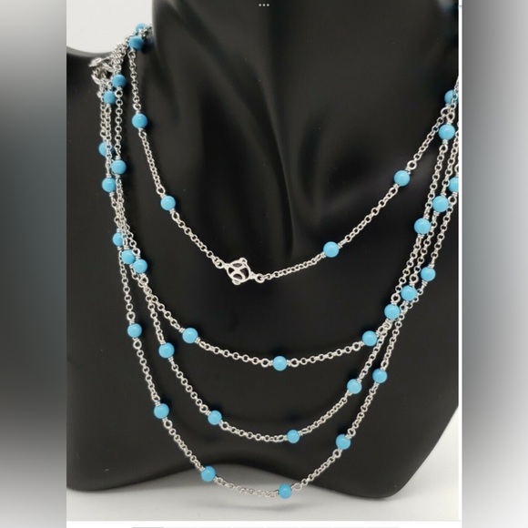 David Yurman Jewelry - New David Yurman Sterling Silver Chain Necklace “60” Bijoux Turquoise Toggle